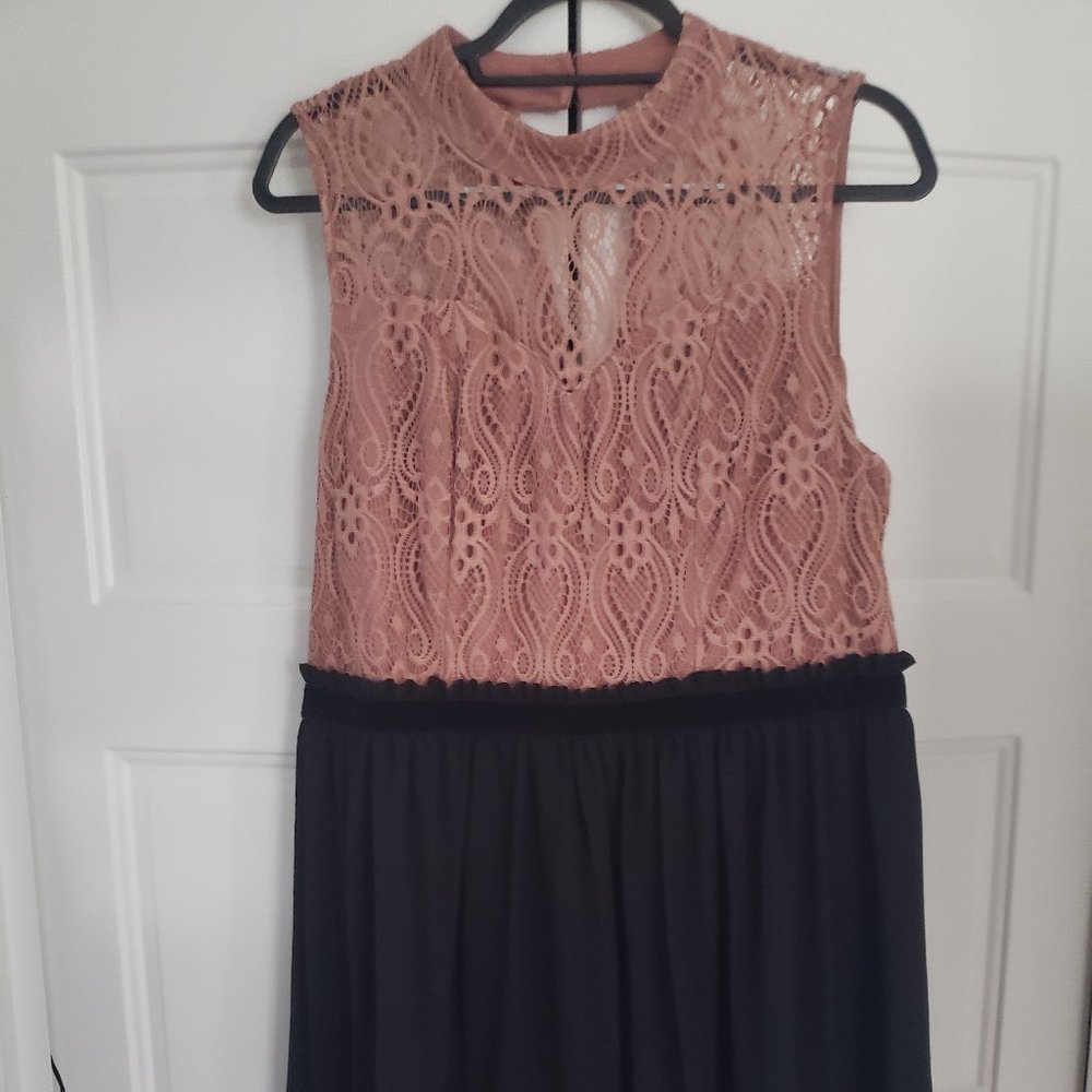 Dusty Rose and Black Dress